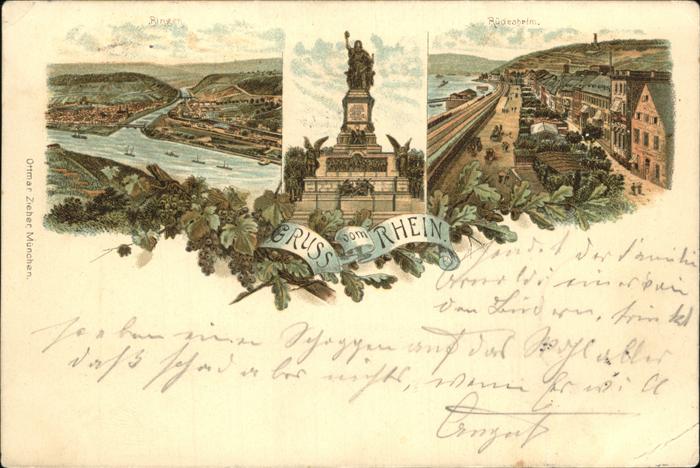 Bingen Rhein und Rüdesheim Ortsansichten