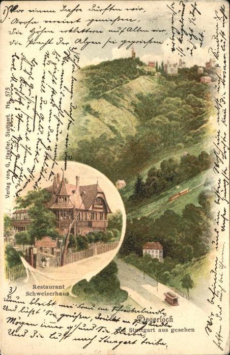 Degerloch von Stuttgart gesehen Restaurant Schweizerhaus