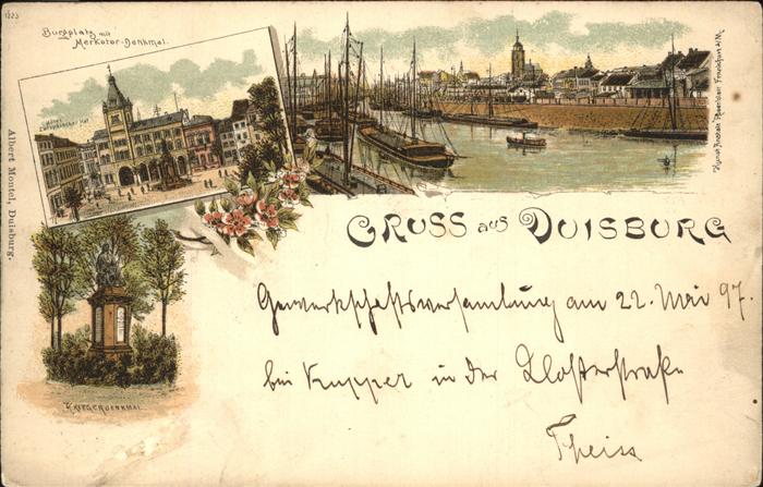 Duisburg Ruhr Hafen Kriegerdenkmal Burgplatz mit Merk