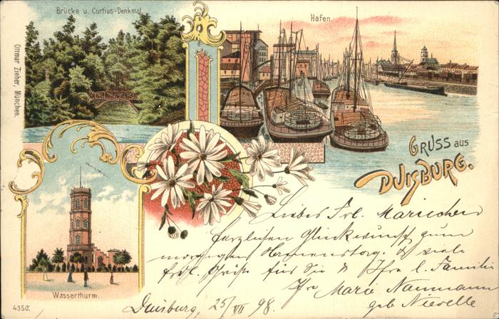 Duisburg Ruhr Hafen Wasserthurm Curtius Denkmal