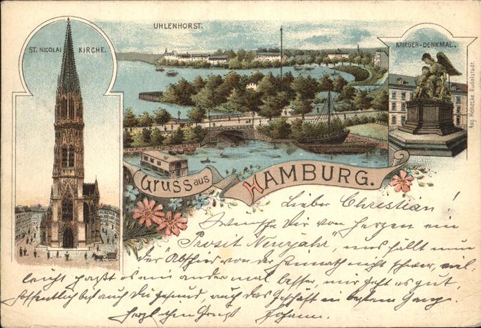 Hamburg St Nicolaikirche Kriegerdenkmal Uhlenho