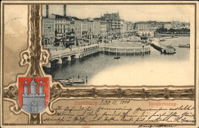 Hamburg Partie am Jungfernstieg Wappen