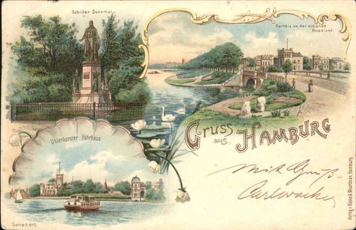 Hamburg Uhlenhorster Fährhaus Schillerdenkmal S