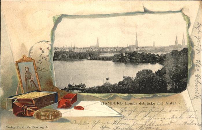 Hamburg Lombardsbrücke mit Alster