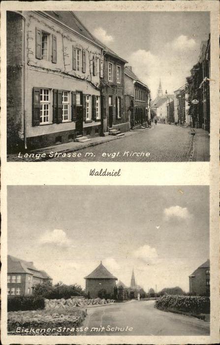 Waldniel Lange Strasse mit ev Kirche Eickener St