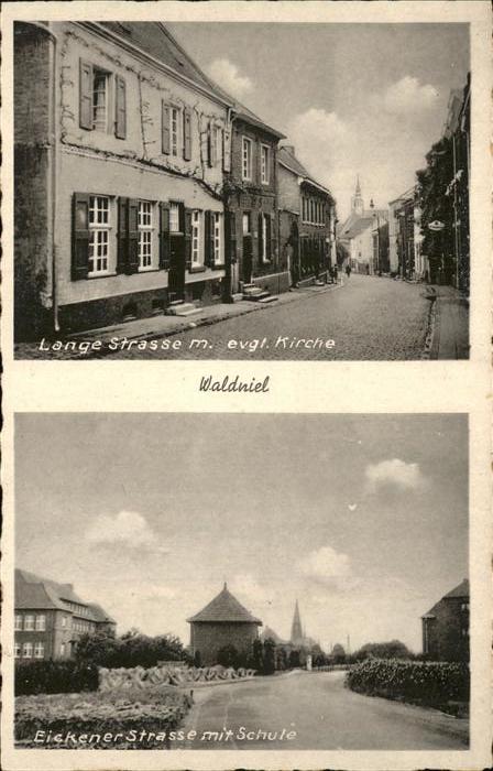 Waldniel Lange Strasse mit ev Kirche Eickener Strasse mit Schule