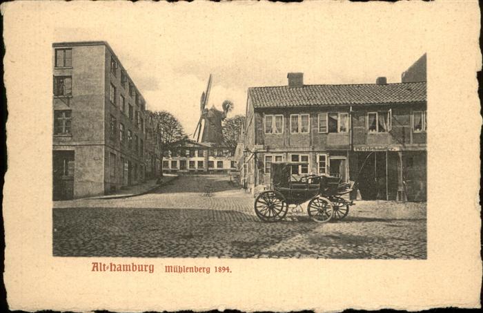 Hamburg Mühlenberg 1844 Kutsche Mühle