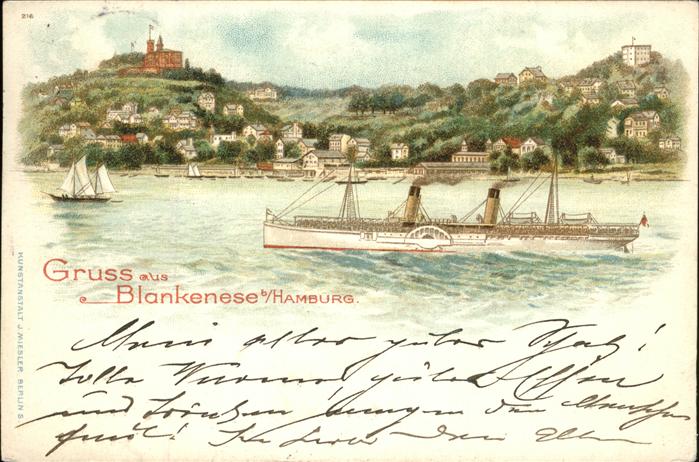 Blankenese Hamburg Partie am Süllberg Dampfer