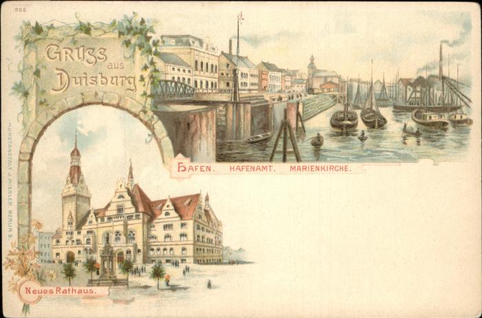 Duisburg Ruhr Hafen Amt Marienkirche Neues Rathaus