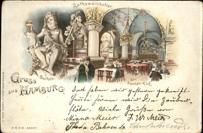 Hamburg Bacchus Rathsweinkeller Zur Bunten Kuh