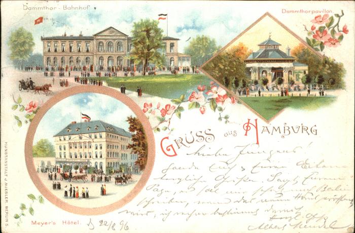 Hamburg Dammthor Bahnhof und Pavillon Meyers Ho