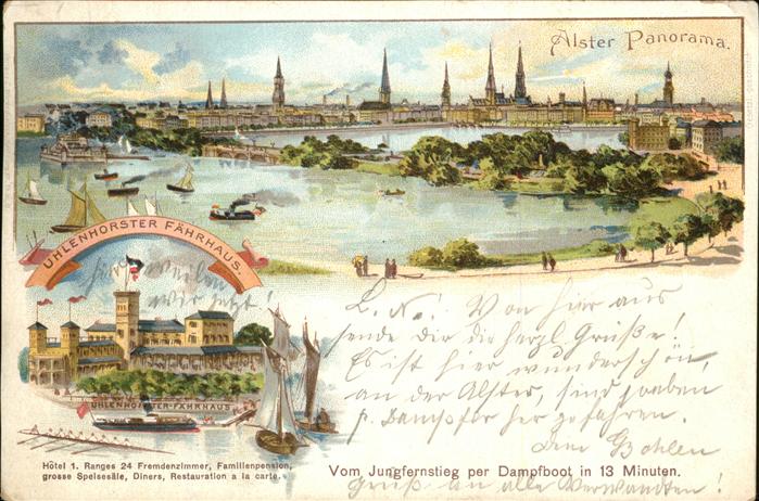 Hamburg Alster Panorama mit Uhlenhorster Fährha