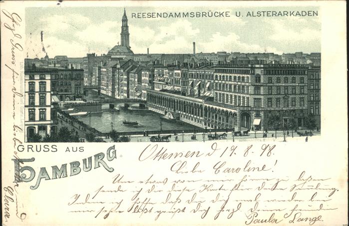 Hamburg Reesendammsbrücke und Alsterarkaden