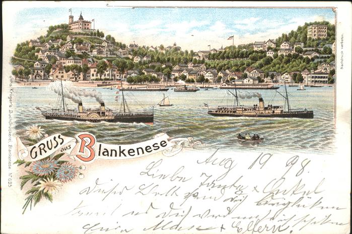 Blankenese Hamburg Partie am Süllberg Dampfschiffe