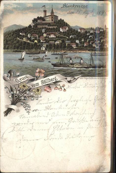 Blankenese Hamburg Partie am Süllberg Dampfschiff