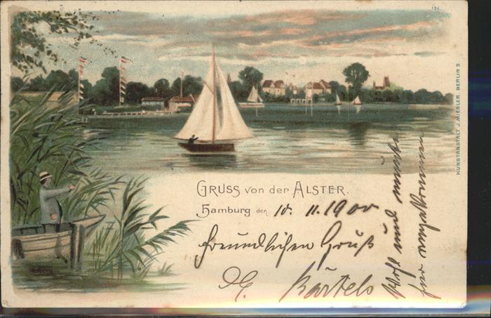 Hamburg Alsterpartie Segelschiffe