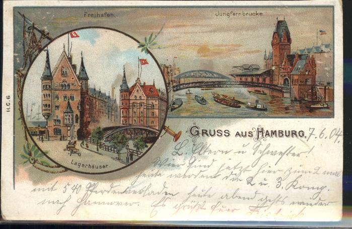 Hamburg Freihafen Lagerhäuser Jungfernbrücke