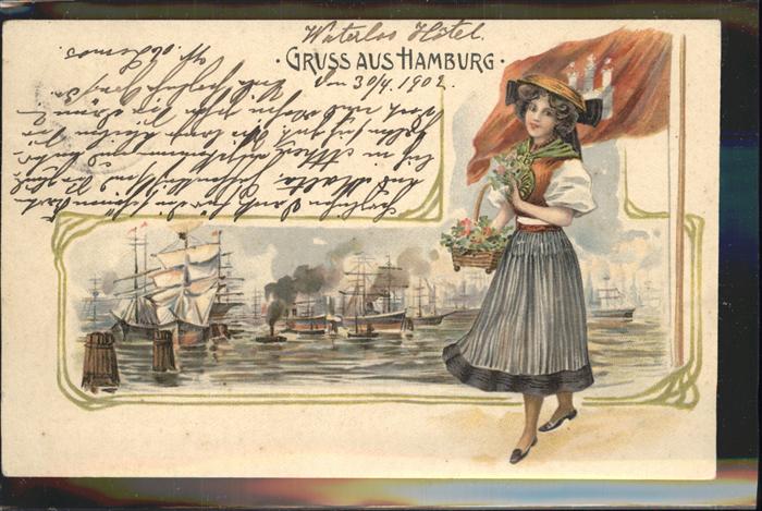 Hamburg Hafen Trachtenmädchen