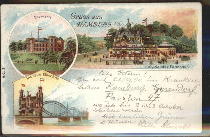 Hamburg Seewarte Elbbrücke Helgoländer Fährhaus