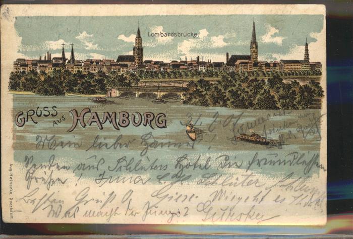 Hamburg Panorama mit Lombardbrücke