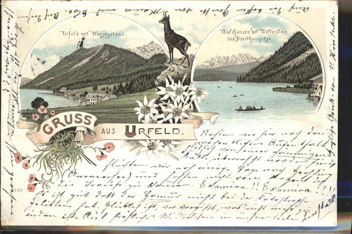 Urfeld Walchensee mit Herzogstand Wetterstein und Dreitho