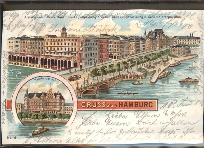 Hamburg Alsterarkaden Reesendammbrücke Jungfern