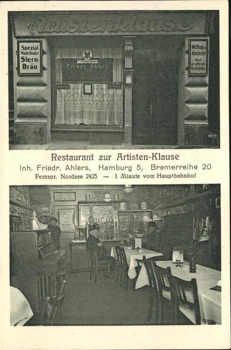 Hamburg Restaurant zur Artistenklause