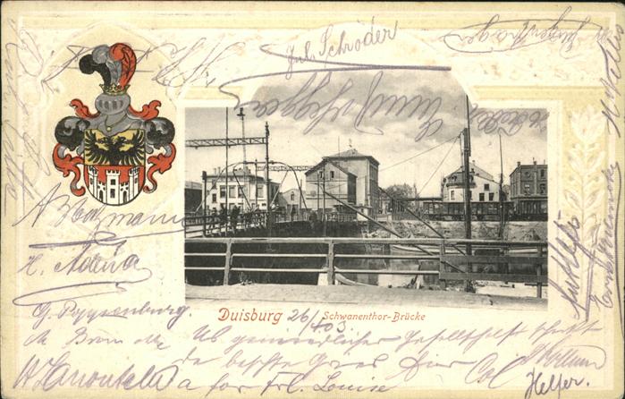 Duisburg Ruhr Schwanenthor Brücke Wappen