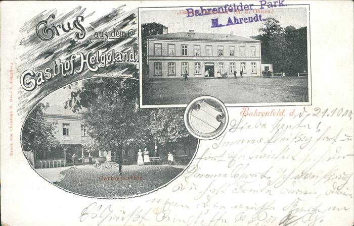 Bahrenfeld Gasthof Helgoland Gartenpartie Stempel