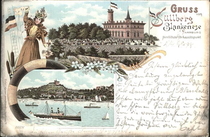 Blankenese Hamburg Partie am Süllberg Schloss Dampfer