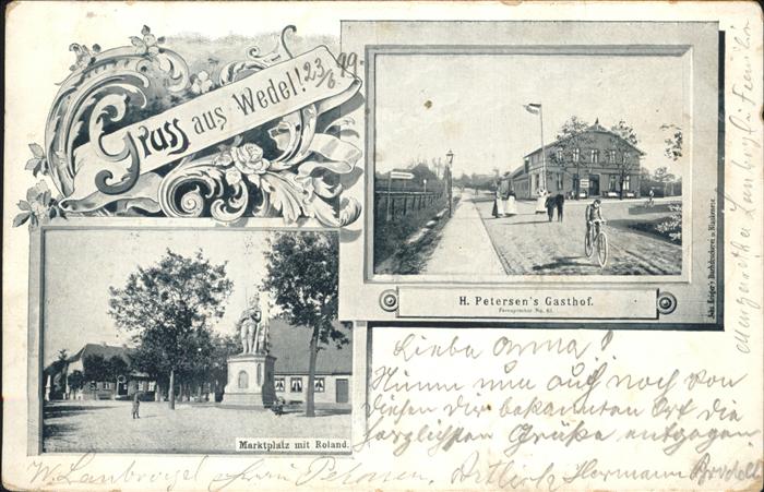 Wedel Pinneberg Marktplatz und Roland Gasthof Petersen
