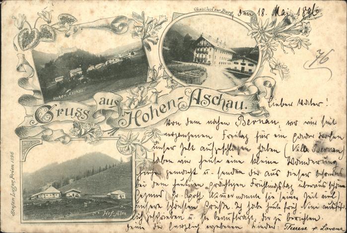 Hohenaschau Chiemgau Panorama Gasthof zur Burg Hof Alm