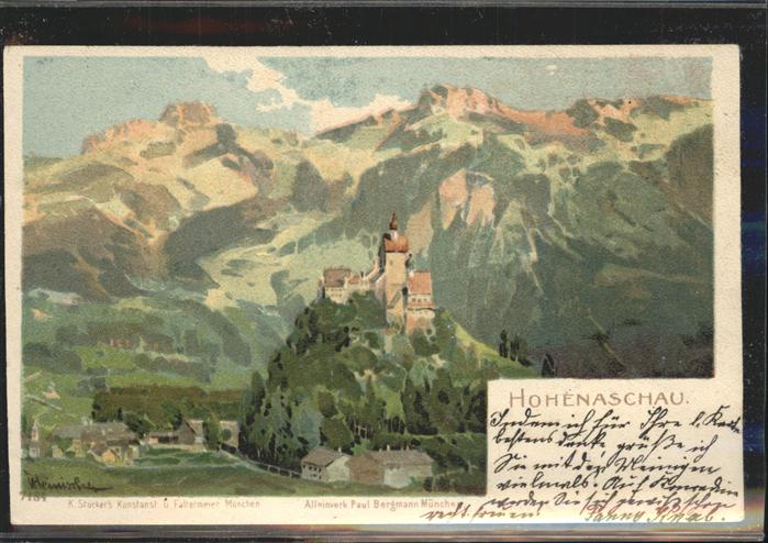 Hohenaschau Chiemgau Schloss Hohenaschau Alpen Kuenstlerkarte