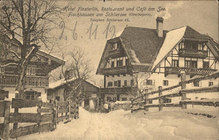 Fischhausen Schliersee Hotel Finsterlin Cafe am See Winter