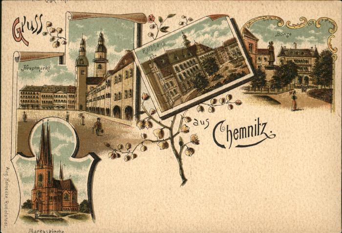 Chemnitz Hauptmarkt Börse Rathaus