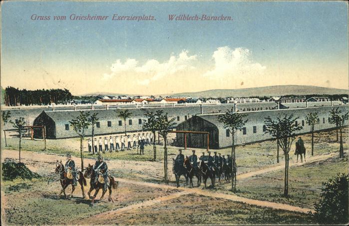 Griesheim Hessen Exerzierplatz Wellblech-Baracken Soldat