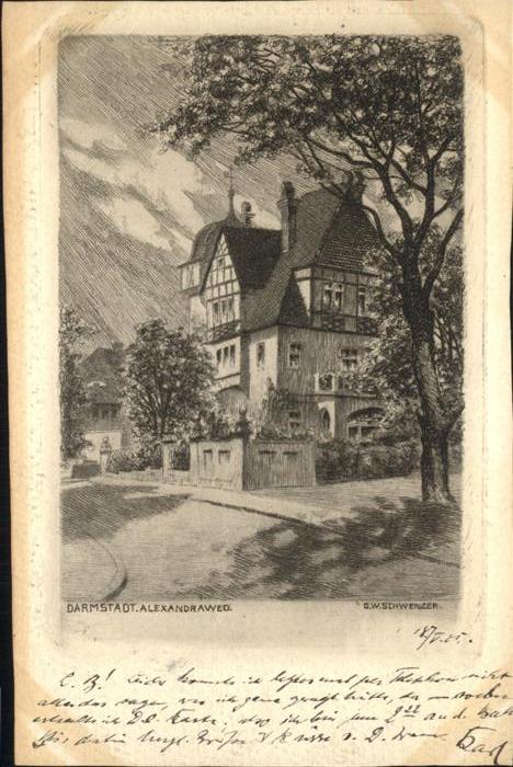 Darmstadt Alexanderweg Künstlerkarte