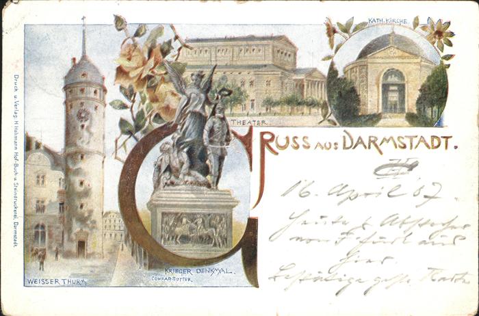 Darmstadt Krieger Denkmal Kath. Kirche Weisesr Thurm