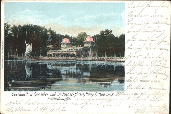 Zittau Oberlausitzer Gewerbe- Industrie Ausstellung Reichsdampfer
