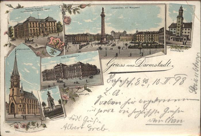 Darmstadt Louisenplatz Wappen Kirche
