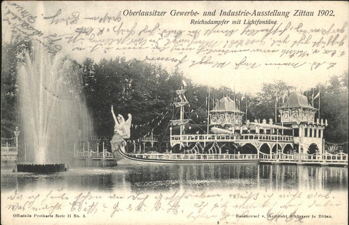 Zittau Fontäne Industrie- Gerwerbe Ausstellung