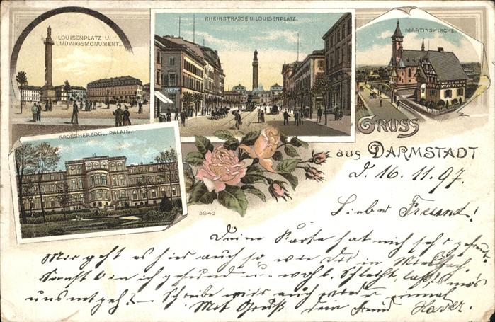 Darmstadt Louisenplatz Monument Martinskirche