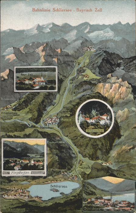 Schliersee Banhlinie Bayrisch Zell Vogelschau