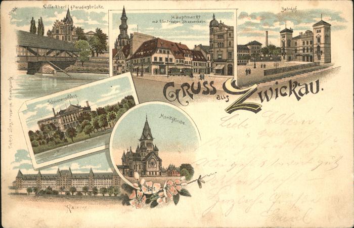 Zwickau Sachsen Schwanenschloss Moritzkirche Bahnhof