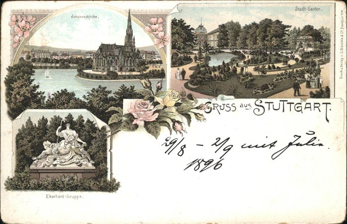Stuttgart Stadt-Garten Johanneskirche Eberhard-Gr
