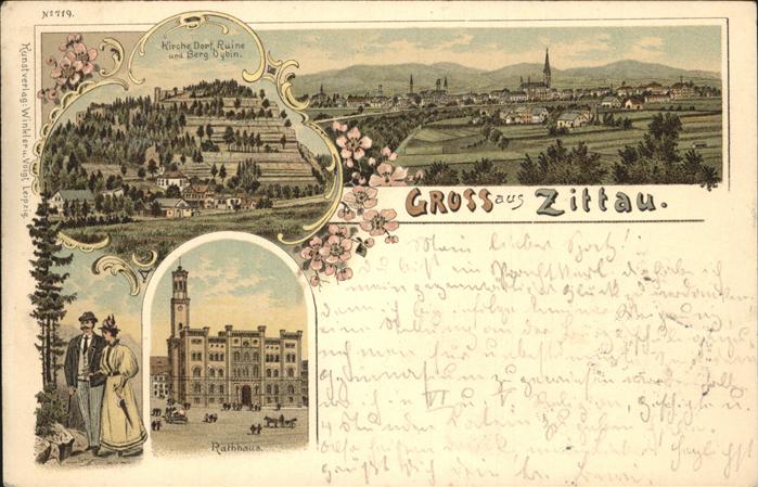 Zittau Rathaus Kirche Dorf Ruine Berg Oybin