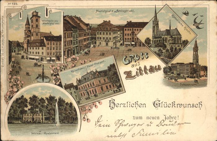Zittau Neujahrsgruesse Marktplatz Weinau Restaurant