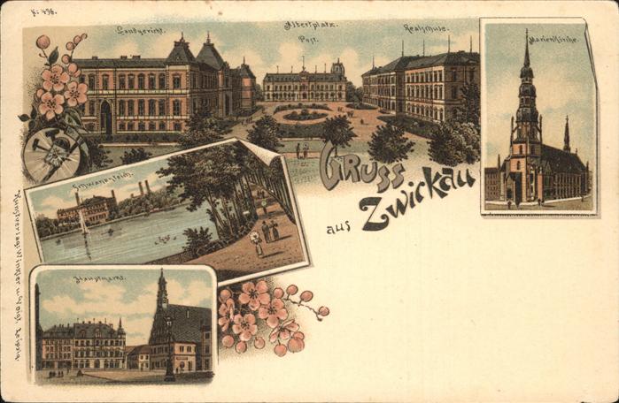 Zwickau Sachsen Landgericht Hauptmarkt Schwanenteich