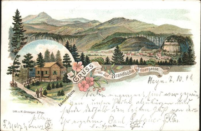 Zittau Brandhoehe Felsengasse Edmundshuette