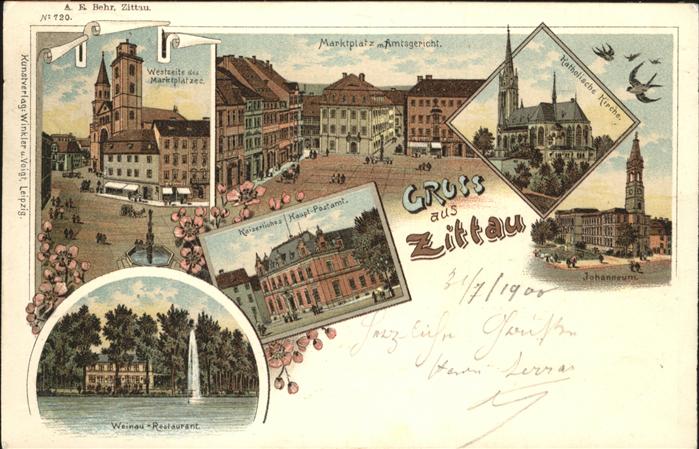 Zittau Johanneum Kath. Kirche Schwalben Weinau